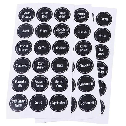 144PCS Spice Herb Jar Labels Waterproof Pantry Stickers for Kitchen Storage Jars