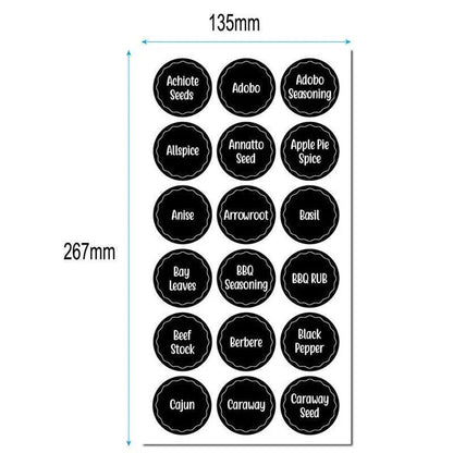 144PCS Spice Herb Jar Labels Waterproof Pantry Stickers for Kitchen Storage Jars