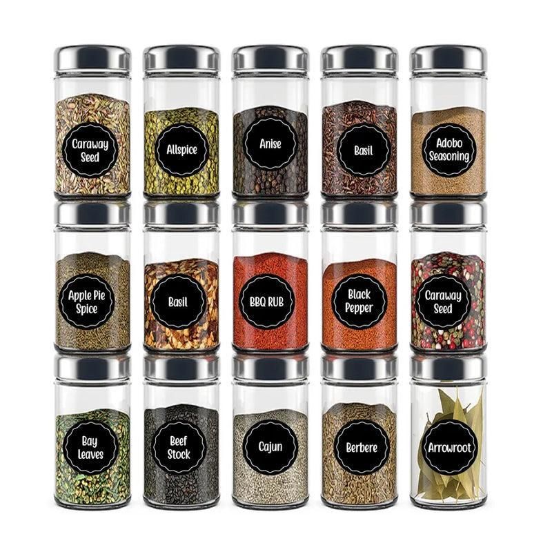 144PCS Spice Herb Jar Labels Waterproof Pantry Stickers for Kitchen Storage Jars