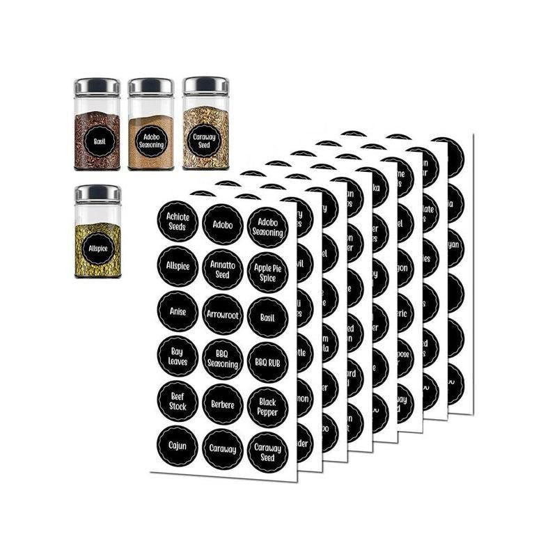 144PCS Spice Herb Jar Labels Waterproof Pantry Stickers for Kitchen Storage Jars