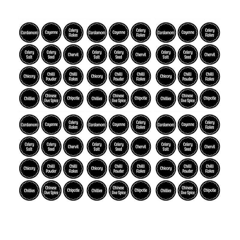 144PCS Spice Herb Jar Labels Waterproof Pantry Stickers for Kitchen Storage Jars