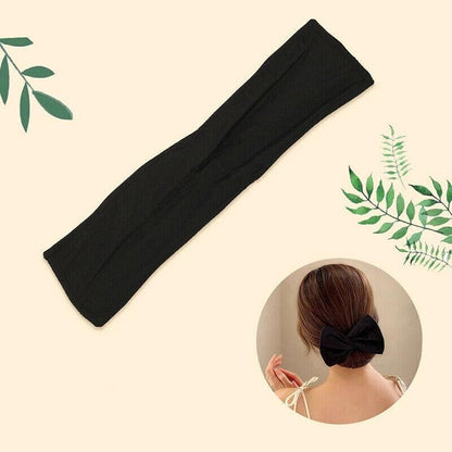 New Deft Bun Knotted Wire Hair Band Print Headband Twist Maker Hair Accessories - Black 01