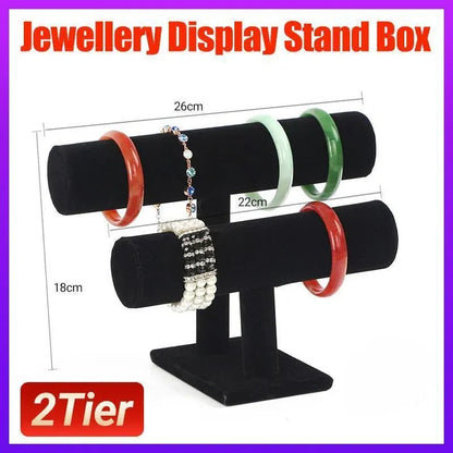 2-Tier Jewelry Stand Bracelet Holder Necklace Display Organizer Rack