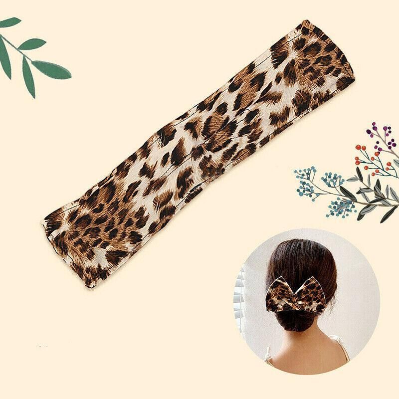 New Deft Bun Knotted Wire Hair Band Print Headband Twist Maker Hair Accessories - Black 02