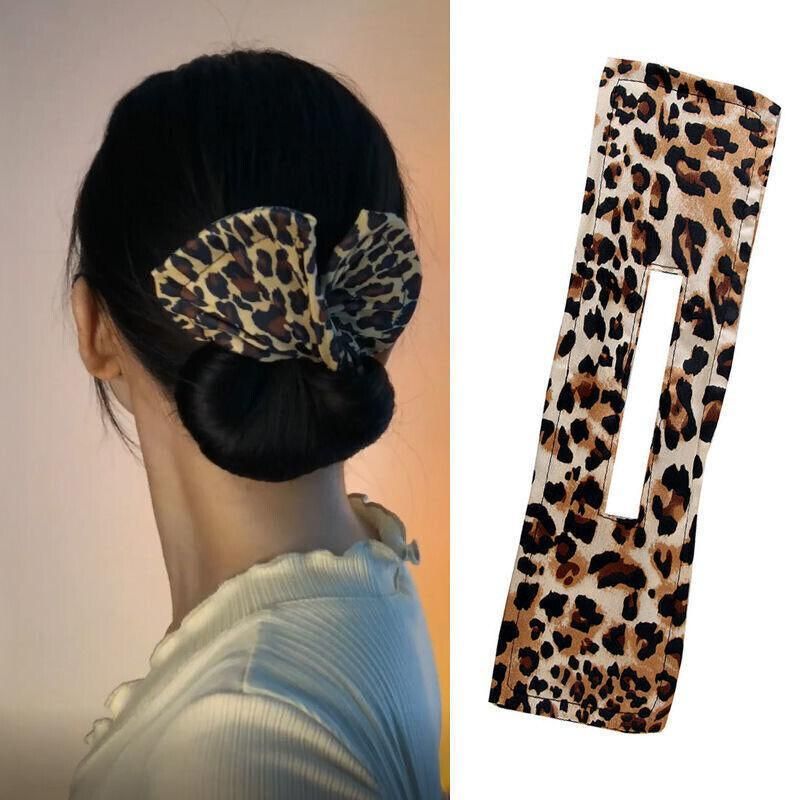 New Deft Bun Knotted Wire Hair Band Print Headband Twist Maker Hair Accessories - Black 02
