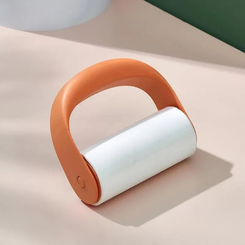 Reusable Washable Lint Roller Sticky Lint Roller Dust Clothes Hair Remover Clean - 2X Orange+10X Refills Rolls