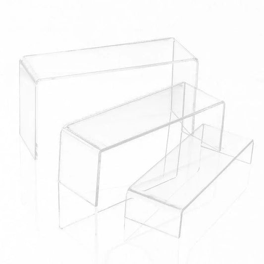 3Pcs Transparent Organiser for Shoes or Cosmetics Clear Acrylic Display Stand Set