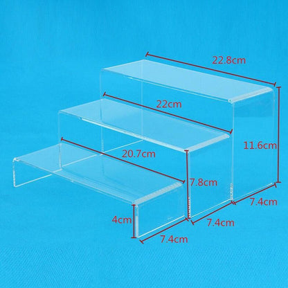 3Pcs Transparent Organiser for Shoes or Cosmetics Clear Acrylic Display Stand Set