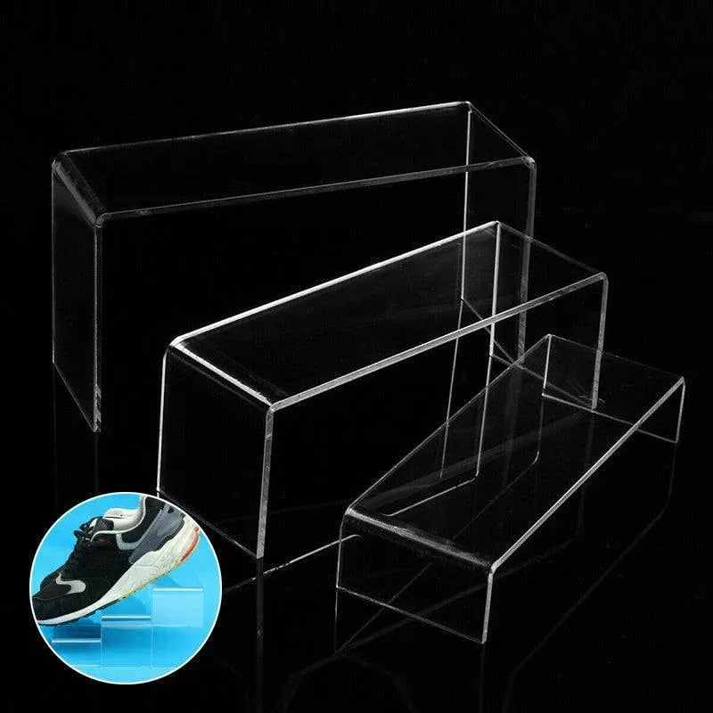 3Pcs Transparent Organiser for Shoes or Cosmetics Clear Acrylic Display Stand Set