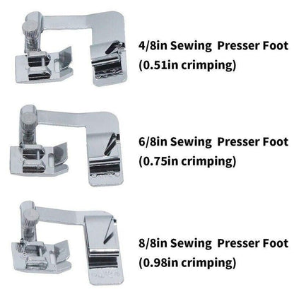 3Pcs Wide Rolled Hem Hemmer Foot For Domestic Sewing Machines Snap On Presser Au