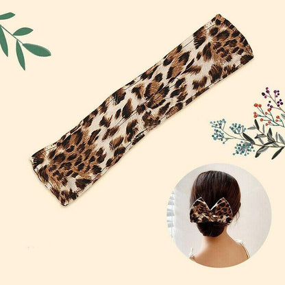 New Deft Bun Knotted Wire Hair Band Print Headband Twist Maker Hair Accessories - Blue 07