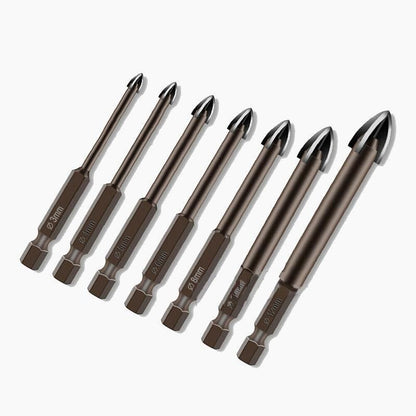 7Pcs Efficient Universal Drilling Tool Multifunctional Cross Alloy Drill Bit Au