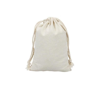 10X Canvas Cotton Drawstring Bags Linen Calico Tote Gift Storage Pouches - 25x35cm