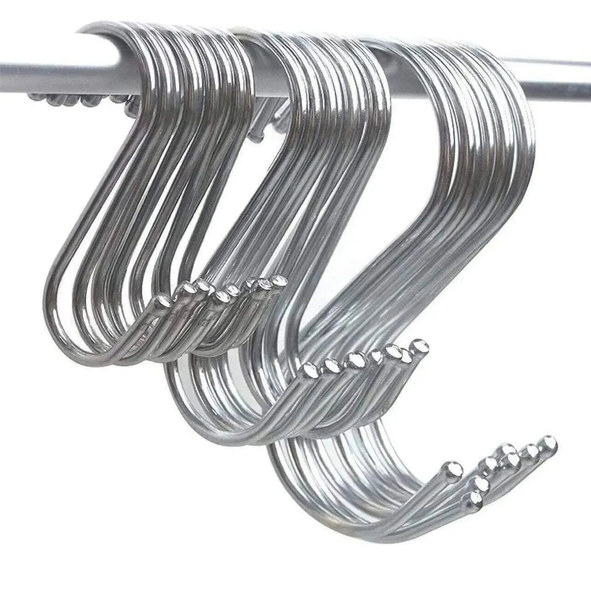 7cm Stainless Steel S Shape Hooks Kitchen Hanger Rack Clothes Hanging Plant Holders - 10PCS