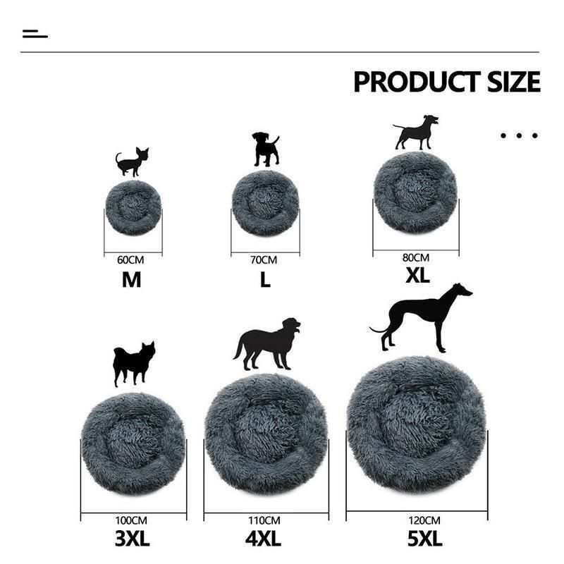 Coffee Cat Bed Pet Bed Dog Donut Nest Calming Deep Sleeping Soft Plush Kennel Washable - 100CM