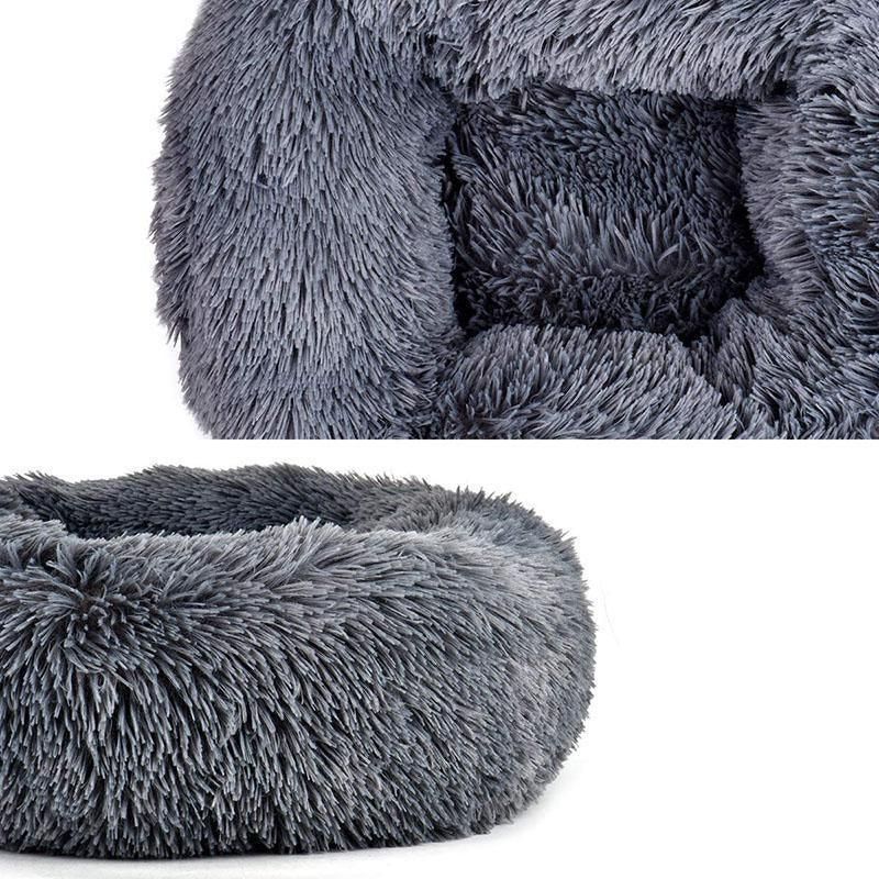 Coffee Cat Bed Pet Bed Dog Donut Nest Calming Deep Sleeping Soft Plush Kennel Washable - 100CM