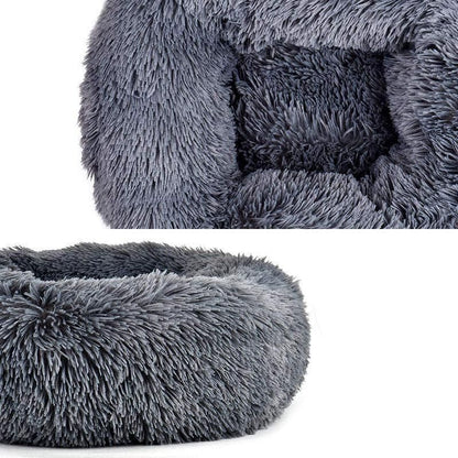 Coffee Cat Bed Pet Bed Dog Donut Nest Calming Deep Sleeping Soft Plush Kennel Washable - 100CM