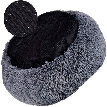 Coffee Cat Bed Pet Bed Dog Donut Nest Calming Deep Sleeping Soft Plush Kennel Washable - 100CM