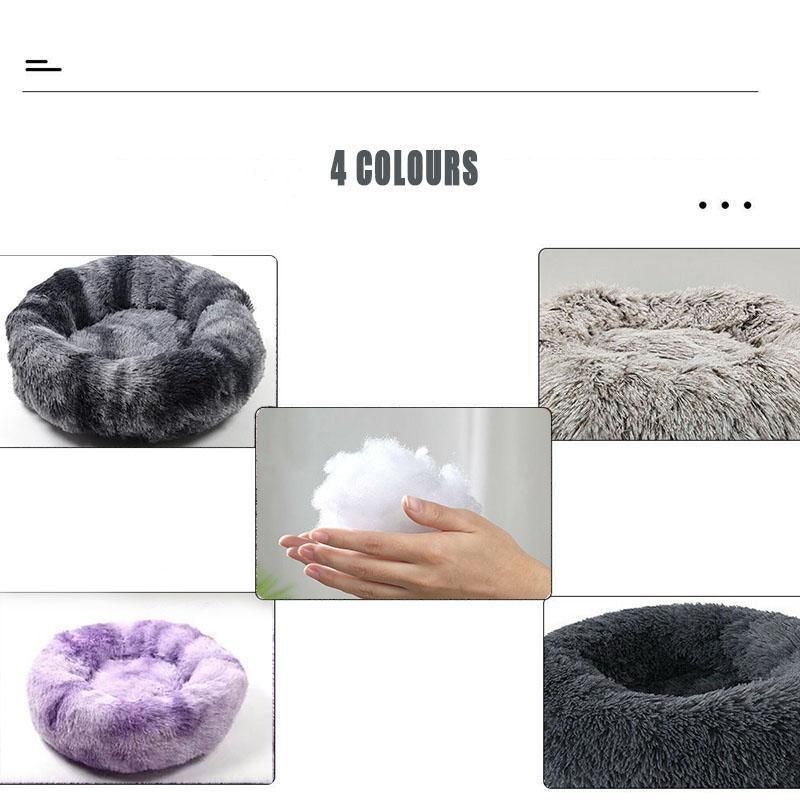 Coffee Cat Bed Pet Bed Dog Donut Nest Calming Deep Sleeping Soft Plush Kennel Washable - 100CM