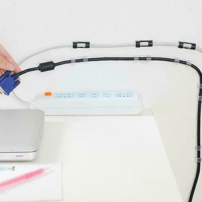 16PCS Cable Clips Management Holder Cord Wire Line Organizer Self-Adhesive L - L Size - White x 16 PCS