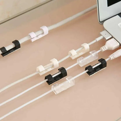 16PCS Cable Clips Management Holder Cord Wire Line Organizer Self-Adhesive L - L Size - White x 16 PCS