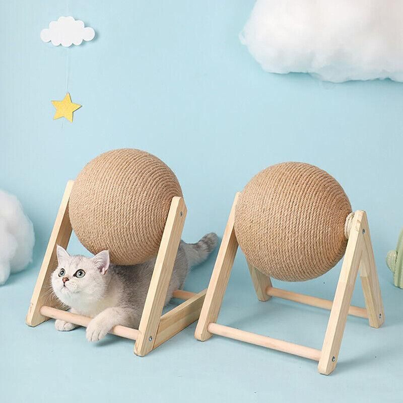 Cat Scratching Ball Cat Scratcher Toy Cats Scratcher Post Natural Sisal - Small (V-Type)