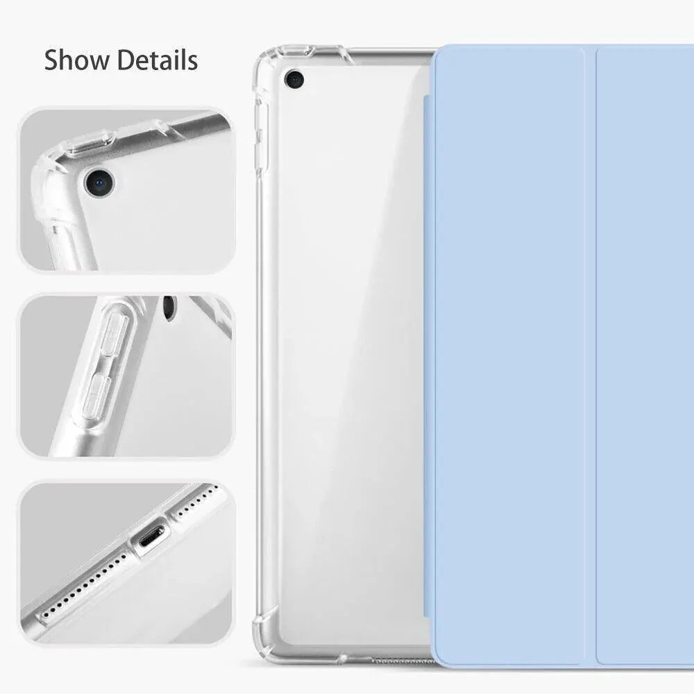 Shockproof Silicone iPad 2017 Case with Pencil Slot and Smart Cover – 6 Colour Options - Dark Green