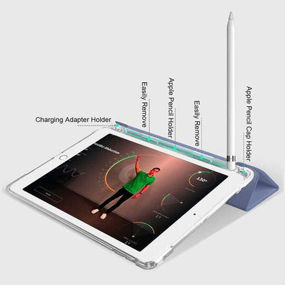 Shockproof Silicone iPad 2017 Case with Pencil Slot and Smart Cover – 6 Colour Options - Navy