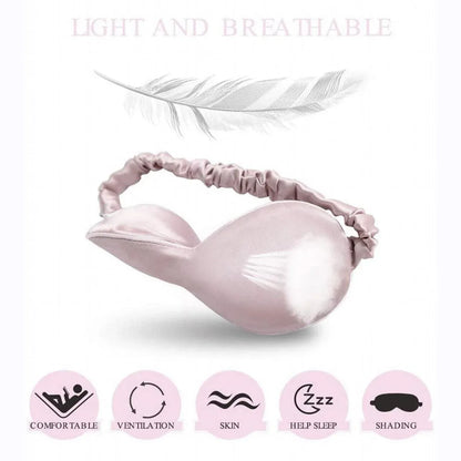 Pure Soft Silk Eyeshade Blindfold Sleep Eye Mask Cover Light Shade Travel Relax - Flesh Pink