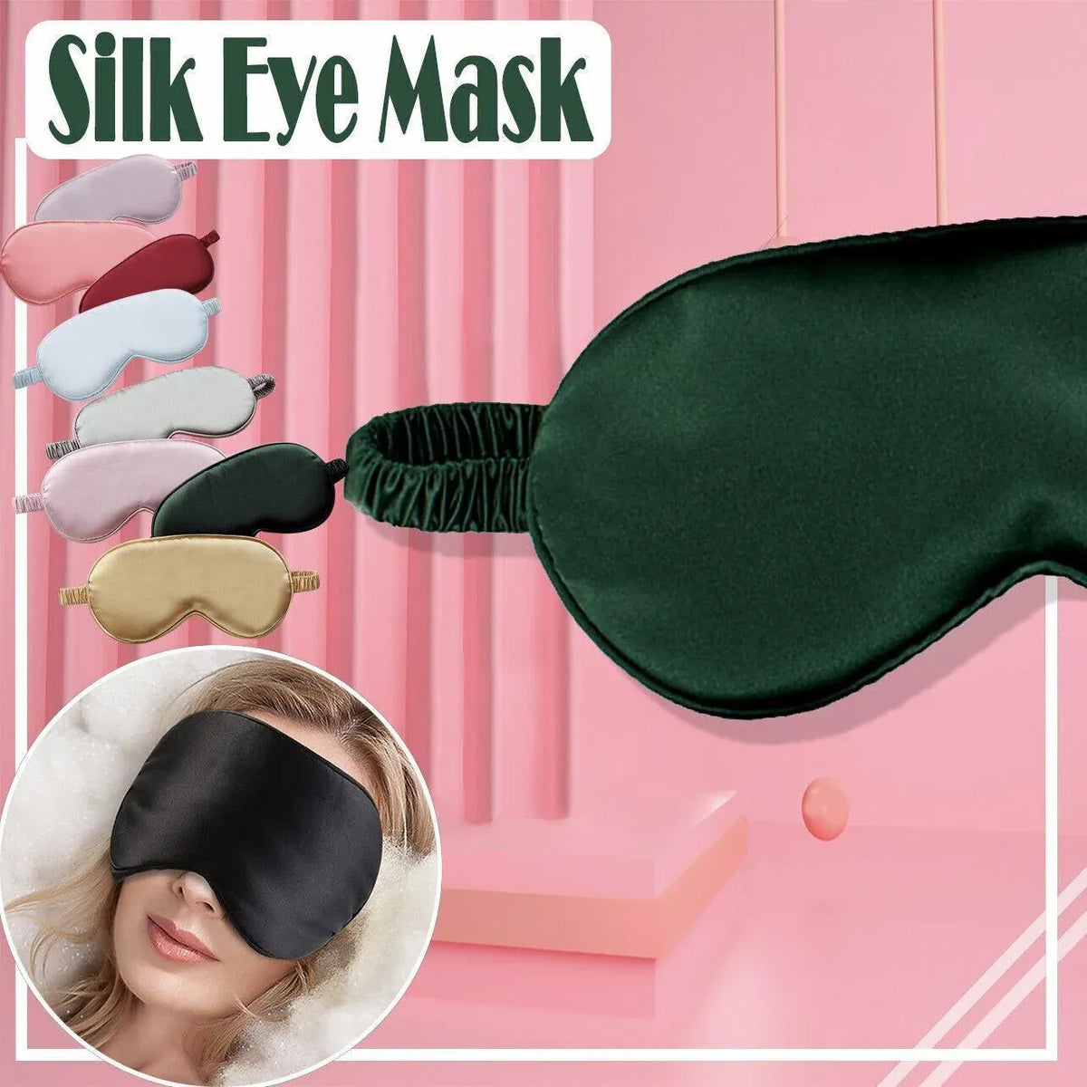 Pure Soft Silk Eyeshade Blindfold Sleep Eye Mask Cover Light Shade Travel Relax - 23 Light Pink