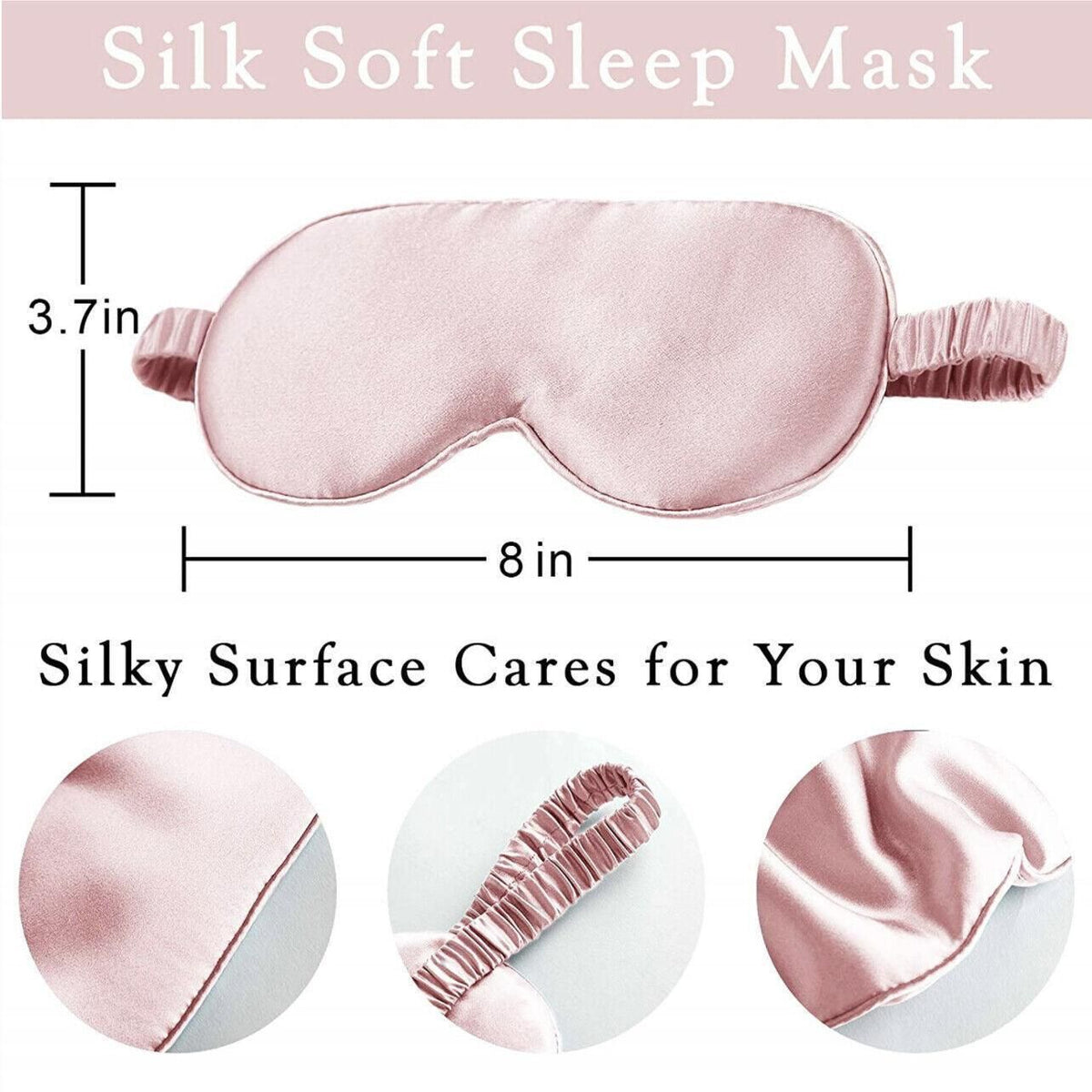 Pure Soft Silk Eyeshade Blindfold Sleep Eye Mask Cover Light Shade Travel Relax - 23 Light Pink