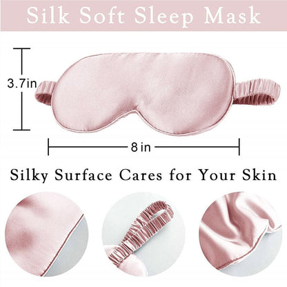 Pure Soft Silk Eyeshade Blindfold Sleep Eye Mask Cover Light Shade Travel Relax - 23 Light Pink