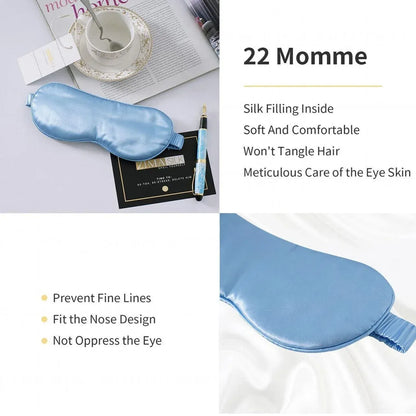 Pure Soft Silk Eyeshade Blindfold Sleep Eye Mask Cover Light Shade Travel Relax - Gold Dust