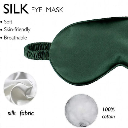 Pure Soft Silk Eyeshade Blindfold Sleep Eye Mask Cover Light Shade Travel Relax - White