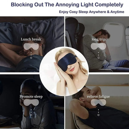 Pure Soft Silk Eyeshade Blindfold Sleep Eye Mask Cover Light Shade Travel Relax - White