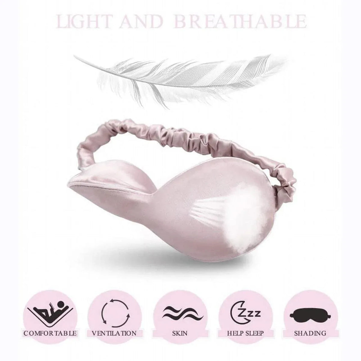 Pure Soft Silk Eyeshade Blindfold Sleep Eye Mask Cover Light Shade Travel Relax - White
