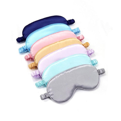 Pure Soft Silk Eyeshade Blindfold Sleep Eye Mask Cover Light Shade Travel Relax - Black