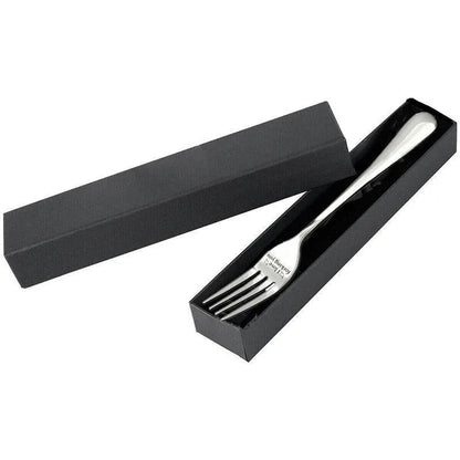 Engraved Stainless Steel Fork with Gift Box Love Message Utensil for Couples Present - B.I love forking you