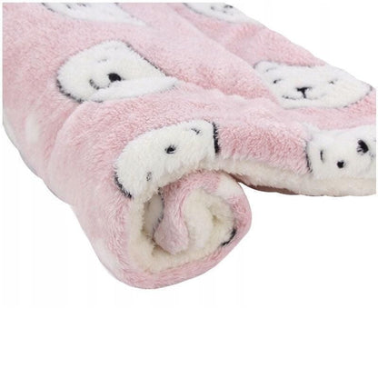 M Size Puppy Dog Cat Cushion Mattress Blanket Bed Soft Warm Pet Pad Winter Kennel House - Pink Bear