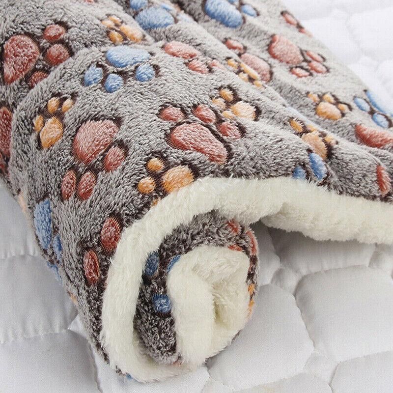M Size Puppy Dog Cat Cushion Mattress Blanket Bed Soft Warm Pet Pad Winter Kennel House - Blue Whitestar