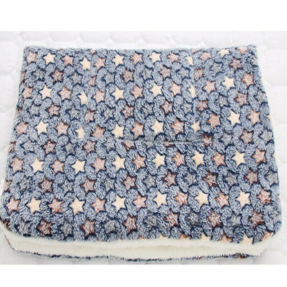 M Size Puppy Dog Cat Cushion Mattress Blanket Bed Soft Warm Pet Pad Winter Kennel House - Blue Whitestar