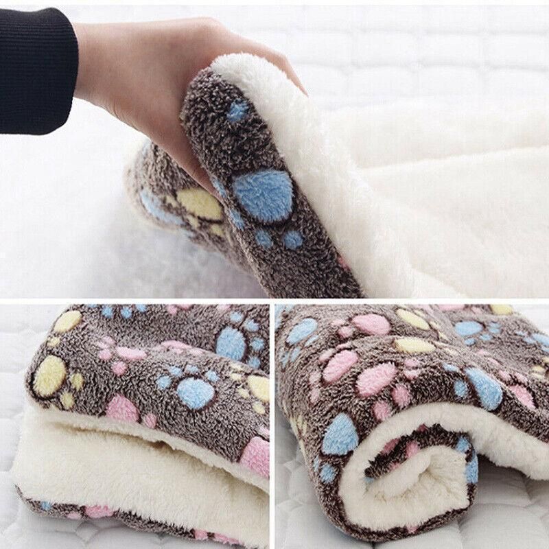 M Size Puppy Dog Cat Cushion Mattress Blanket Bed Soft Warm Pet Pad Winter Kennel House - Blue Whitestar
