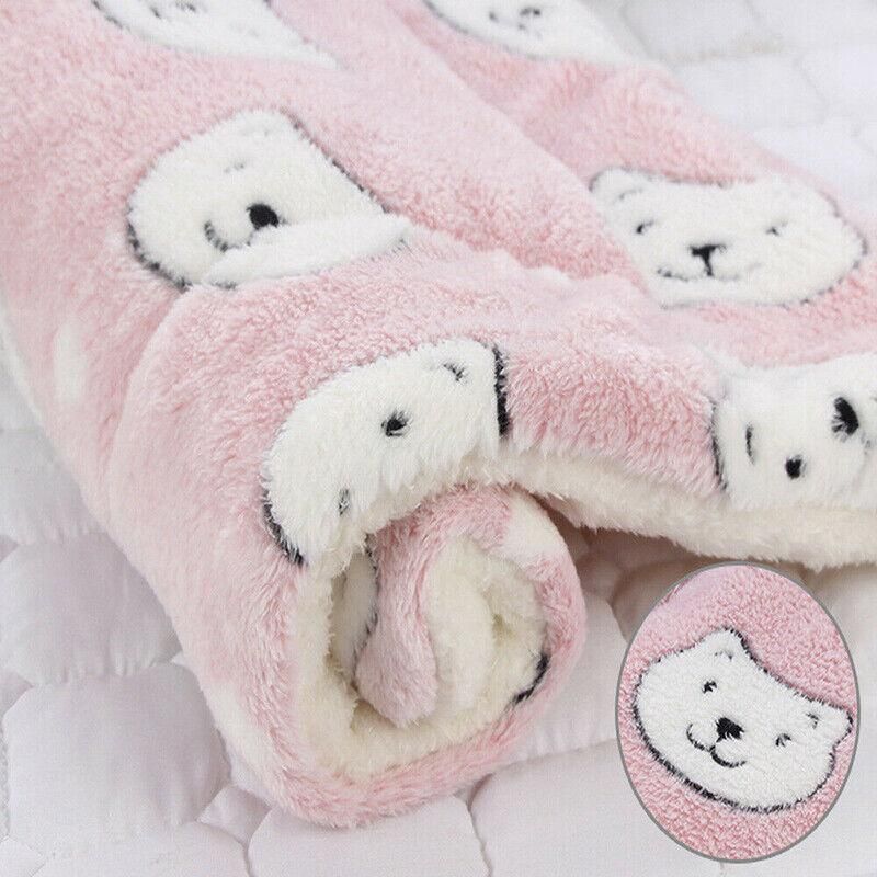 L Size Puppy Dog Cat Cushion Mattress Blanket Bed Soft Warm Pad Winter Kennel House - Blue Brownstar