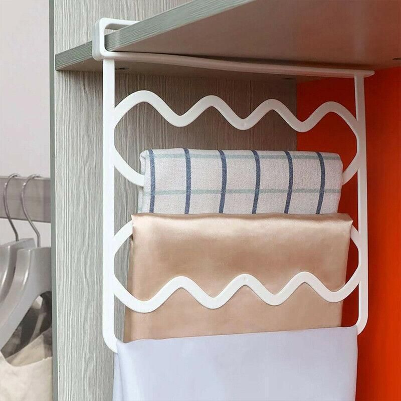 4PCS Clip-On Closet Shelf Dividers Wardrobe Organizer for Clothes and Cabinets