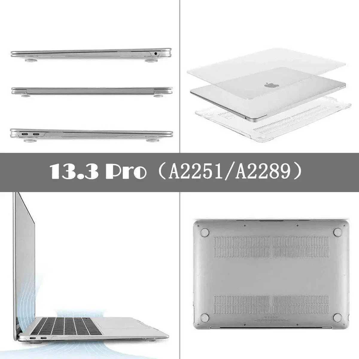 Frosted Transparent Case with Keyboard Cover for MacBook 13 to 16 Inch - Mackbook 13.3Pro (A2251/A2289)