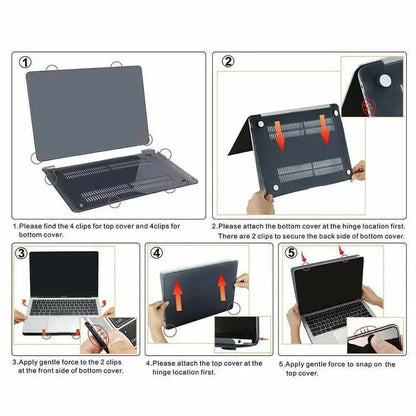 Frosted Transparent Case with Keyboard Cover for MacBook 13 to 16 Inch - Mackbook Retina 13.3 Pro (A1425/A1502)