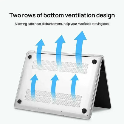 Frosted Transparent Case with Keyboard Cover for MacBook 13 to 16 Inch - Mackbook 13.3 Air (A1369/A1466)