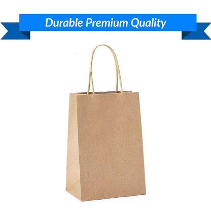 50X Kraft Paper Bags Gift Shopping Carry Craft Brown Bag With Handles - XXL-42cmx31cmx13cm