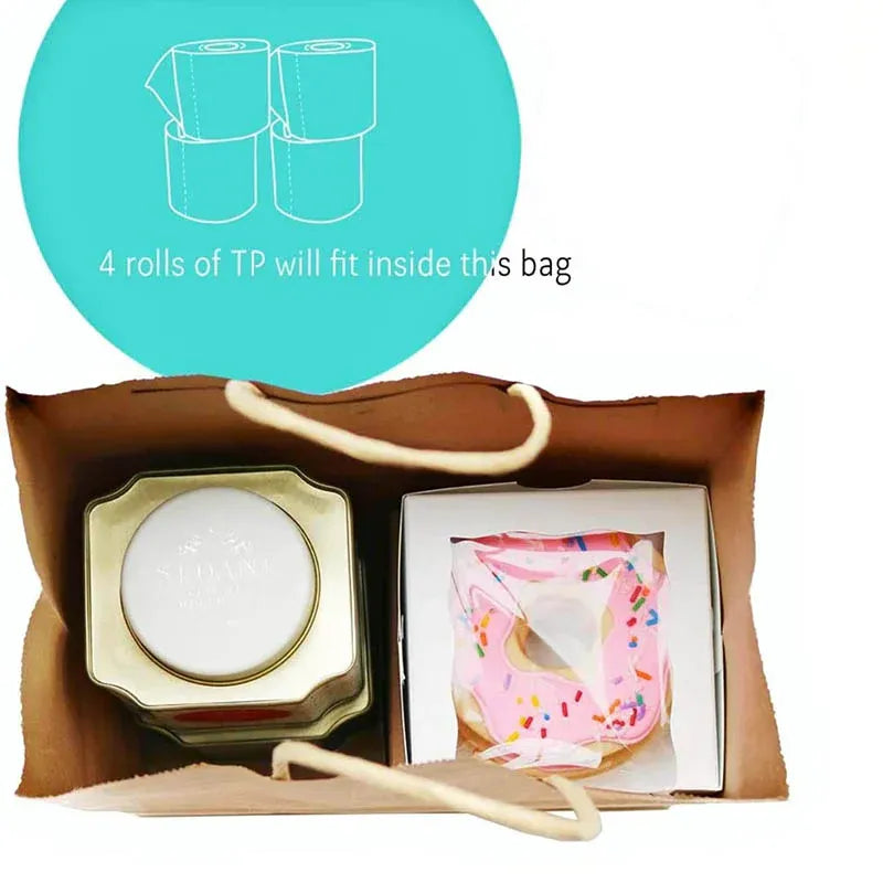 50X Kraft Paper Bags Gift Shopping Carry Craft Brown Bag With Handles - XXL-42cmx31cmx13cm