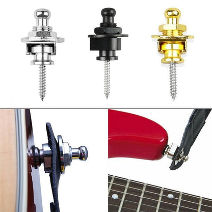 1PC Buttons Straplocks Bass Replacement Strap Locks Electric Acoustic Guitar - Black